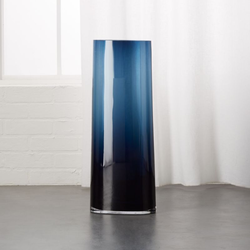 Ionia Tall Blue Glass Vase Reviews Cb2