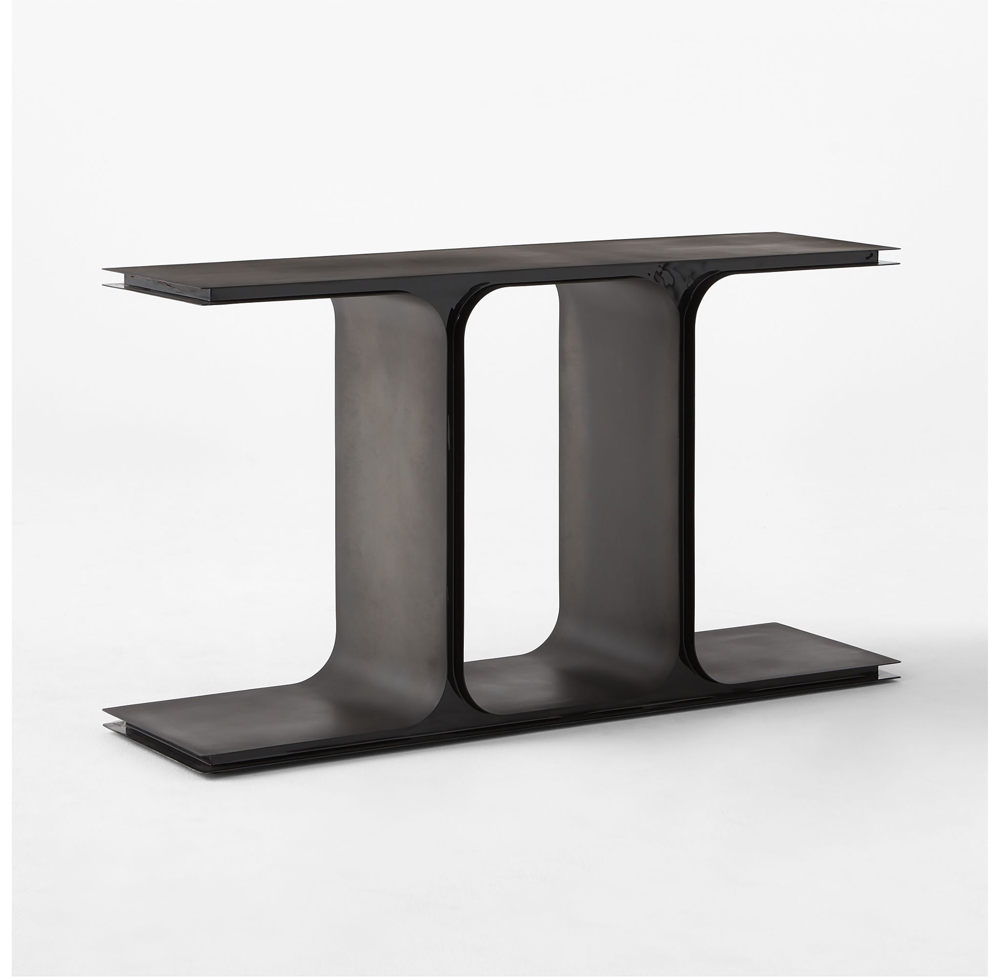 Ipsilon 53 Black Metal Console Table angled view