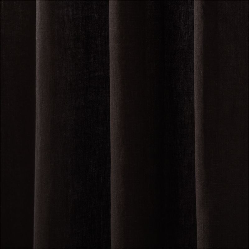 Ira Black Solid Linen Shower Curtain 72" - image 1 of 3