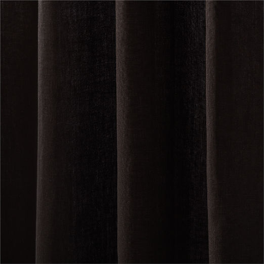 Ira Black Solid Linen Shower Curtain