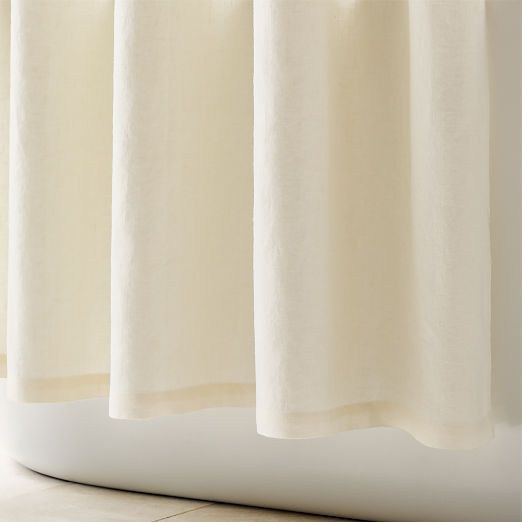 Ira Ivory Solid Linen Shower Curtain 72"