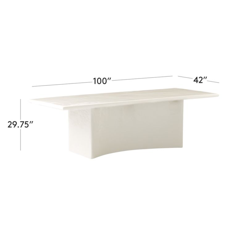 View Irie 100" Rectangular White Concrete Dining Table - image 3 of 9