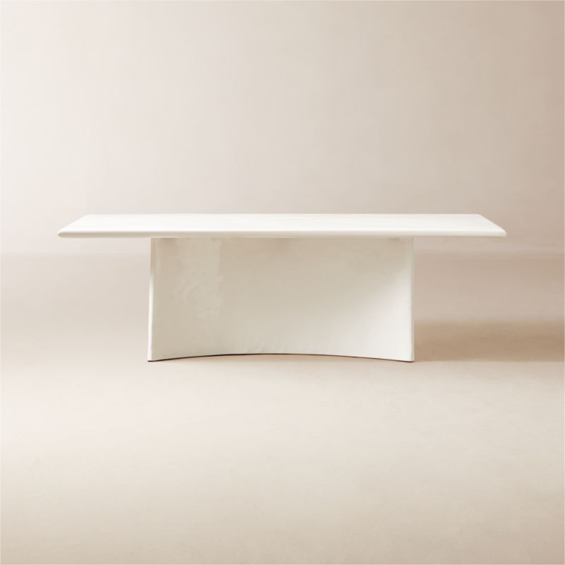 Irie 100" Rectangular White Concrete Dining Table - image 0 of 9