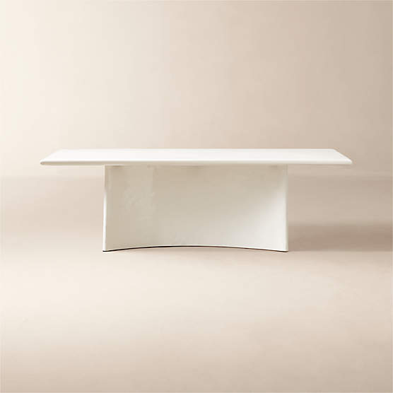 Via Rectangular White Plaster Dining Table + Reviews CB2