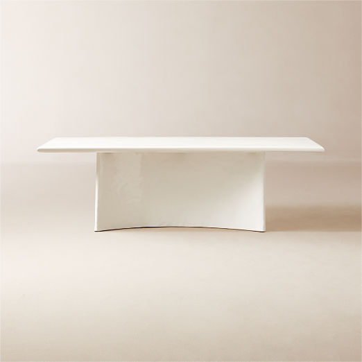 Irie 100" Rectangular White Concrete Dining Table