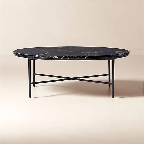 Irwin 42" Black Marble Coffee Table by Paul McCobb