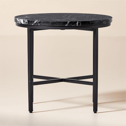 Irwin Black Marble Side Table by Paul McCobb