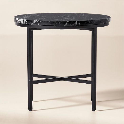 Irwin Black Marble Side Table by Paul McCobb