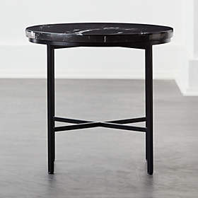 i beam black marble side table