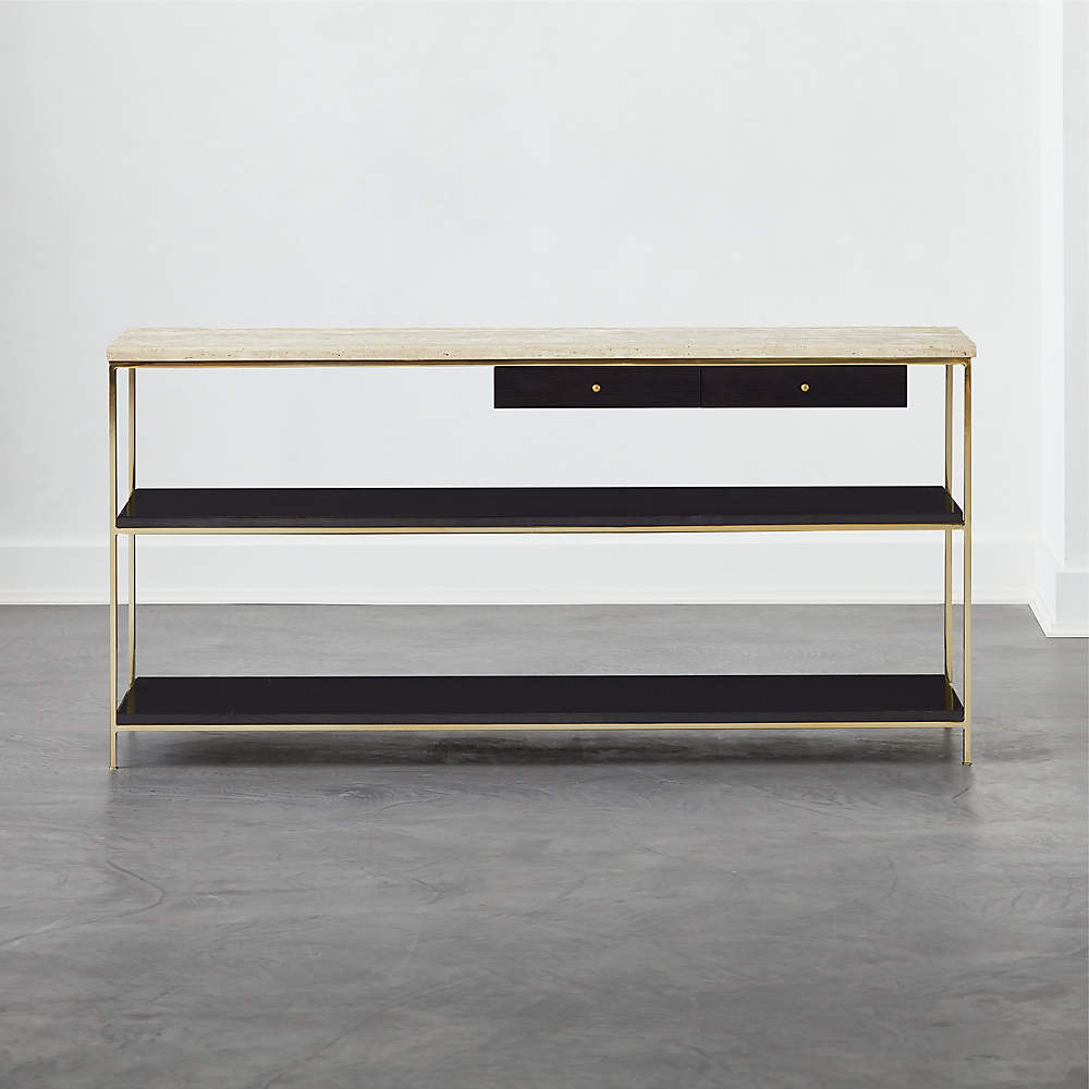 cb2 metal console table