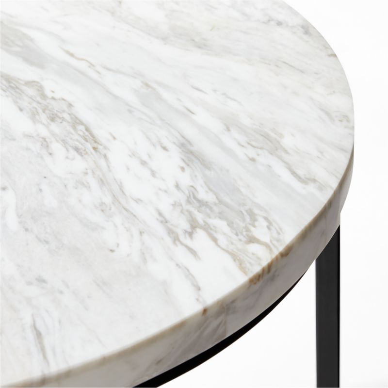 Irwin White Marble Side Table + Reviews | CB2
