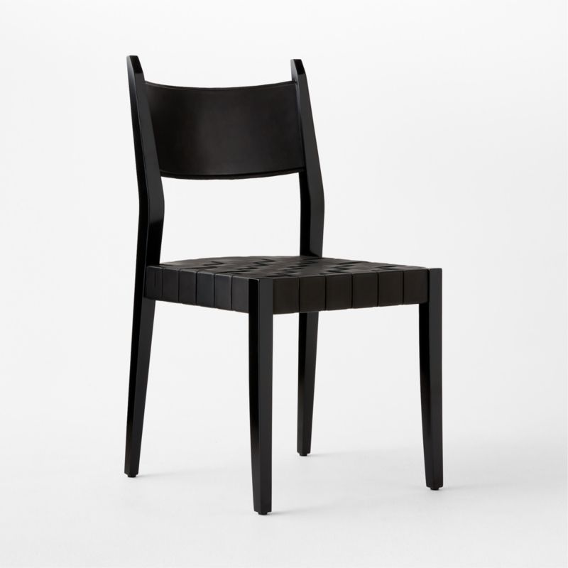 Irwin Woven Black Leather Dining Chair by Paul McCobb - image 3 of 7