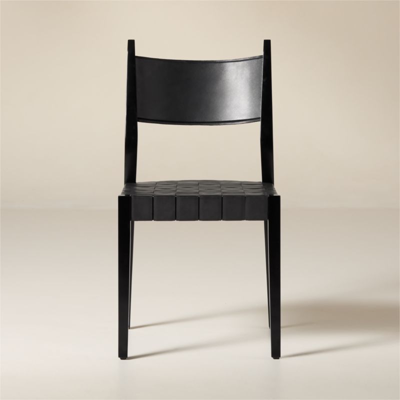 Irwin Woven Black Leather Dining Chair by Paul McCobb - image 0 of 7