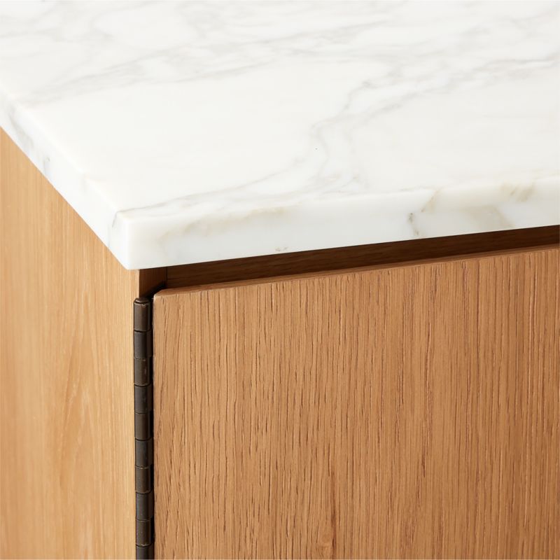 Irwin 71" White Marble and Natural Oak Media Console Model C7305 by Paul McCobb - image 6 of 12