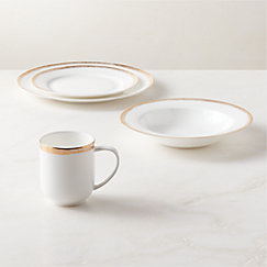 Dinner set hotsell white and gold