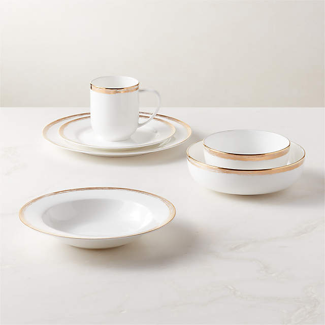 Gold and outlet white dinnerware