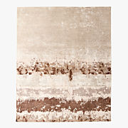 Isadore Hand-Knotted Taupe with Sienna Brown Viscose and Wool Area Rug 8'x'10'
