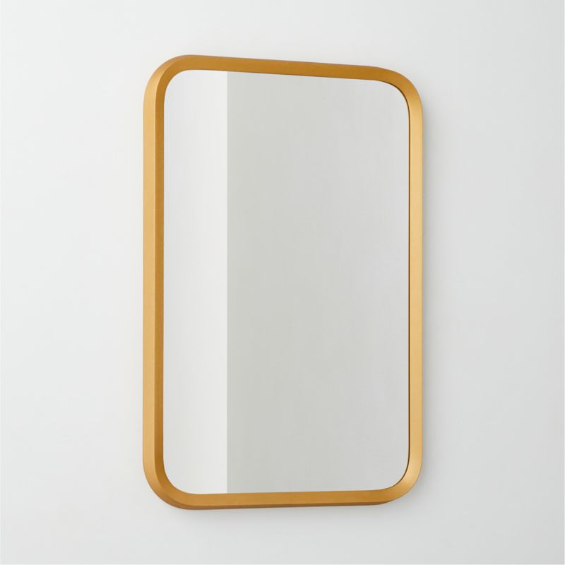 Isari Brass Rough Cast Aluminum Rectangular Wall Mirror 24"x36"