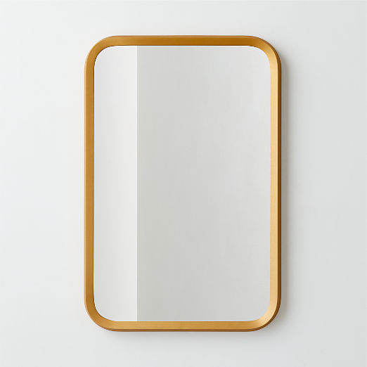 Isari Brass Rough Cast Aluminum Rectangular Wall Mirror 24"x36"