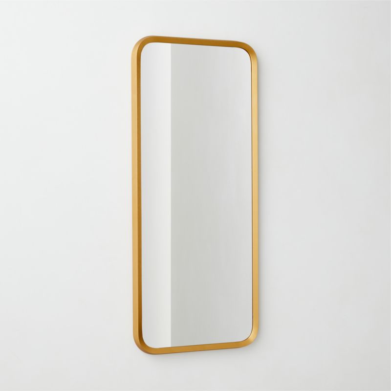 Isari Brass Rough Cast Aluminum Rectangular Wall Mirror 24"x55" - image 3 of 6