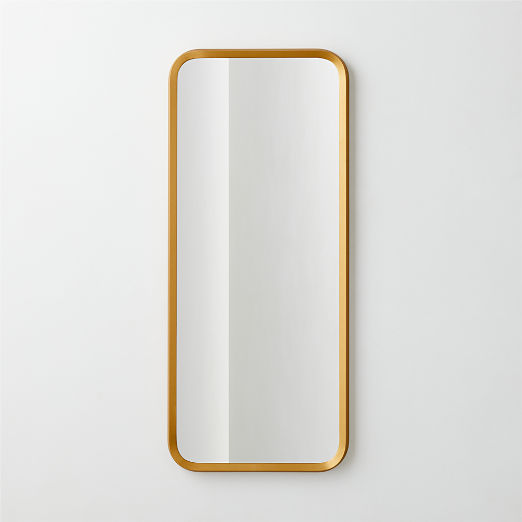 Isari Brass Rough Cast Aluminum Rectangular Wall Mirror 24"x55"