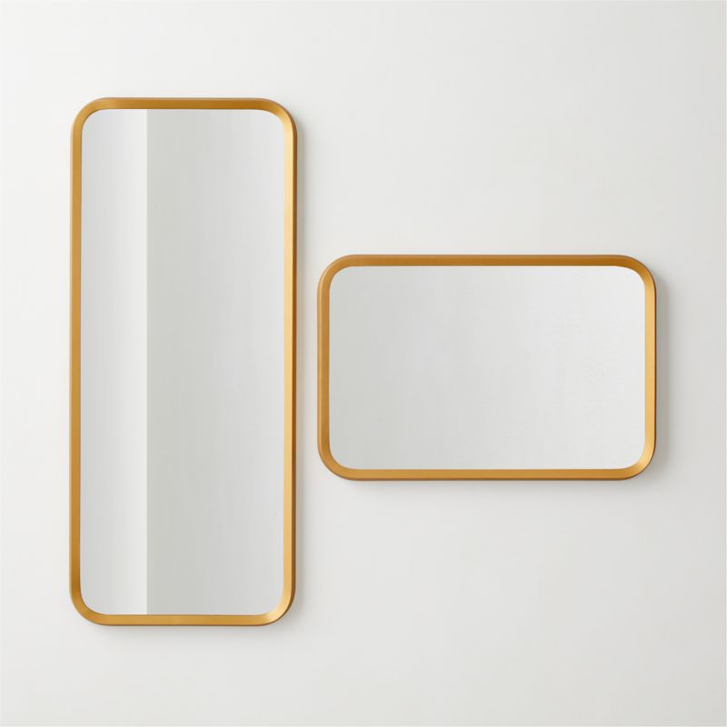 Isari Brass Rough Cast Aluminum Rectangular Wall Mirror 24"x36"