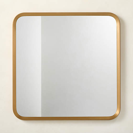 Isari Brass Rough Cast Aluminum Square Wall Mirror 36"x36"