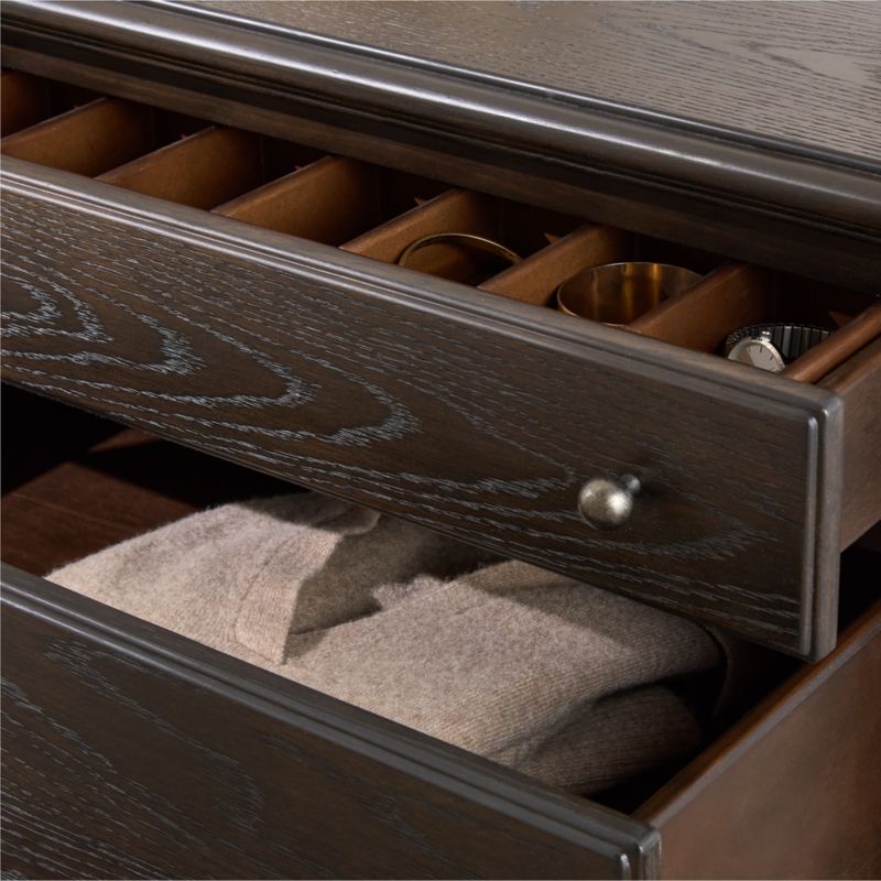 Isla 33" Dark Wood 4-Drawer Bedside Dresser