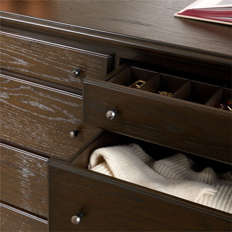 Isla 60" Dark Wood 8-Drawer Dresser