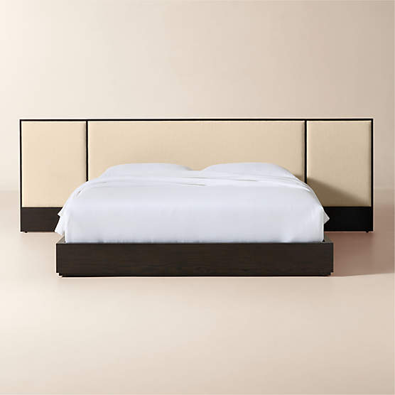 Isla Dark Wood and Warm White Extended King Platform Bed