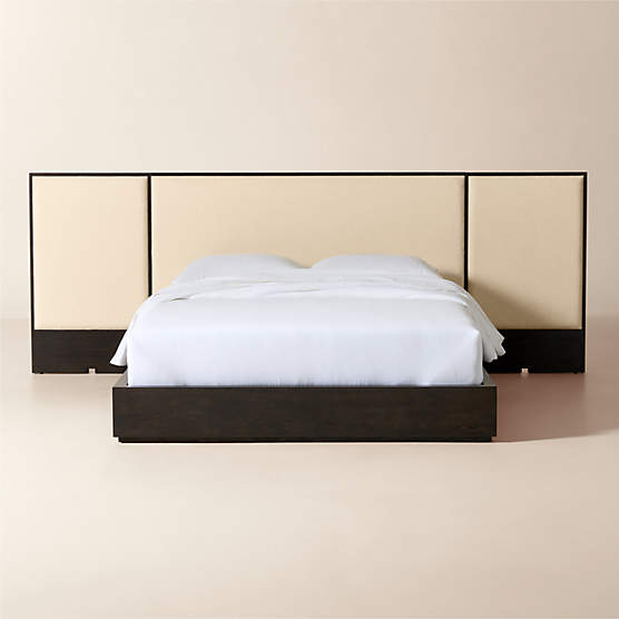 Isla Dark Wood and Warm White Extended Queen Platform Bed