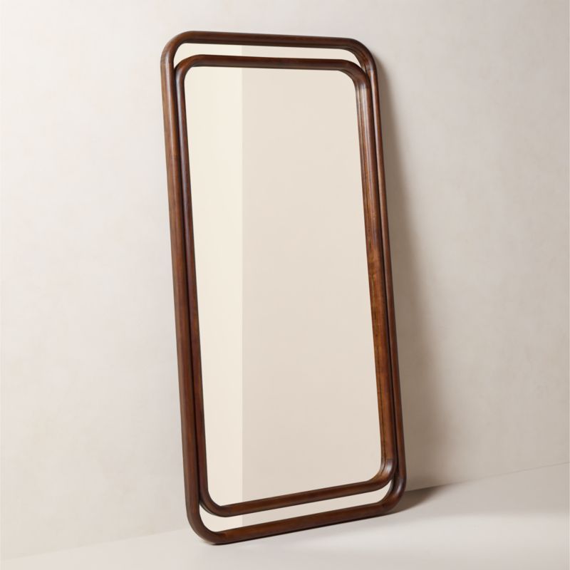 Ismo Brown Wood Rectangular Full-Length Floor Mirror 36"x72" - image 2 of 3