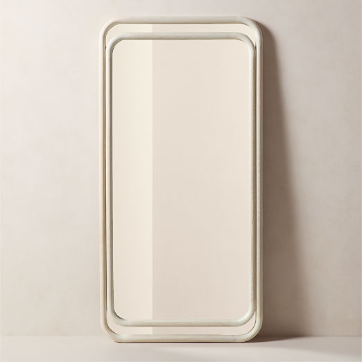Ismo Natural Wood Rectangular Full-Length Floor Mirror 36"x72"