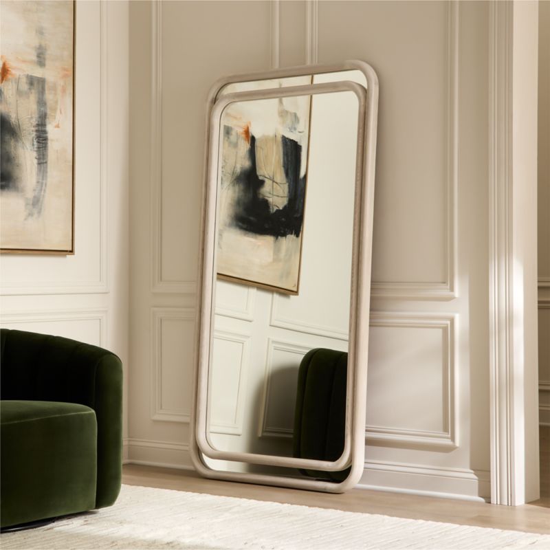 Ismo Natural Wood Rectangular Full-Length Floor Mirror 36"x72" - image 1 of 4