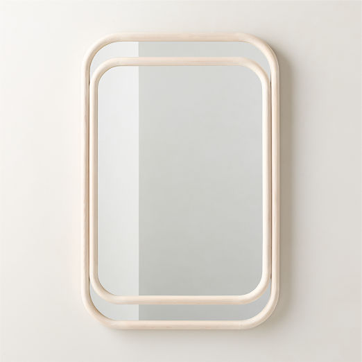 Ismo Natural Wood Rectangular Wall Mirror 24"x36"