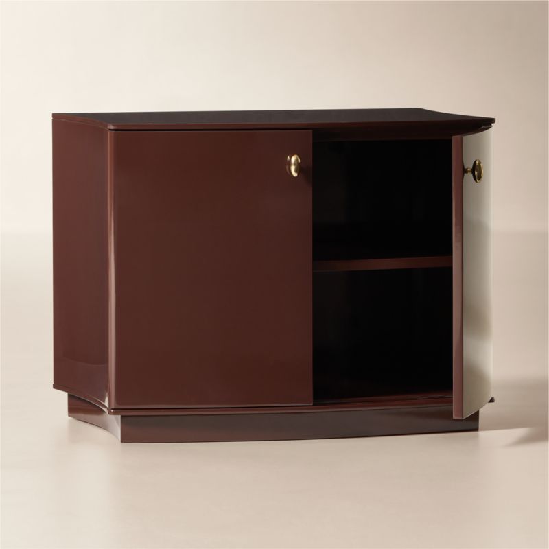 Isobel 28" Burgundy Lacquered Nightstand - image 3 of 8