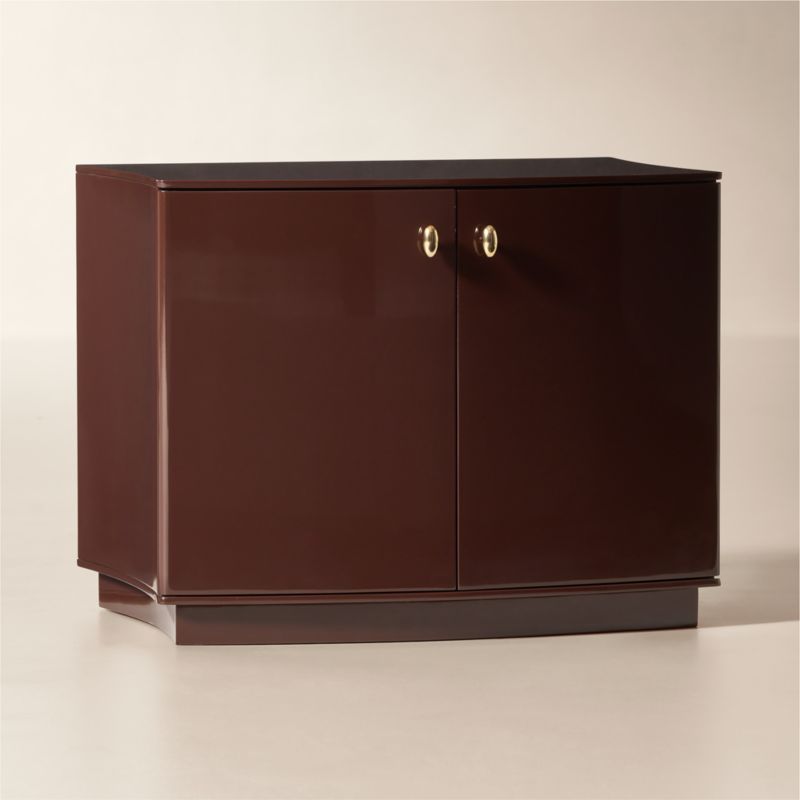 Isobel 28" Burgundy Lacquered Nightstand - image 2 of 8