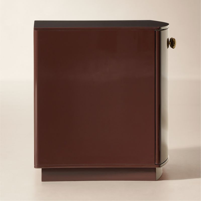 Isobel 28" Burgundy Lacquered Nightstand - image 4 of 8