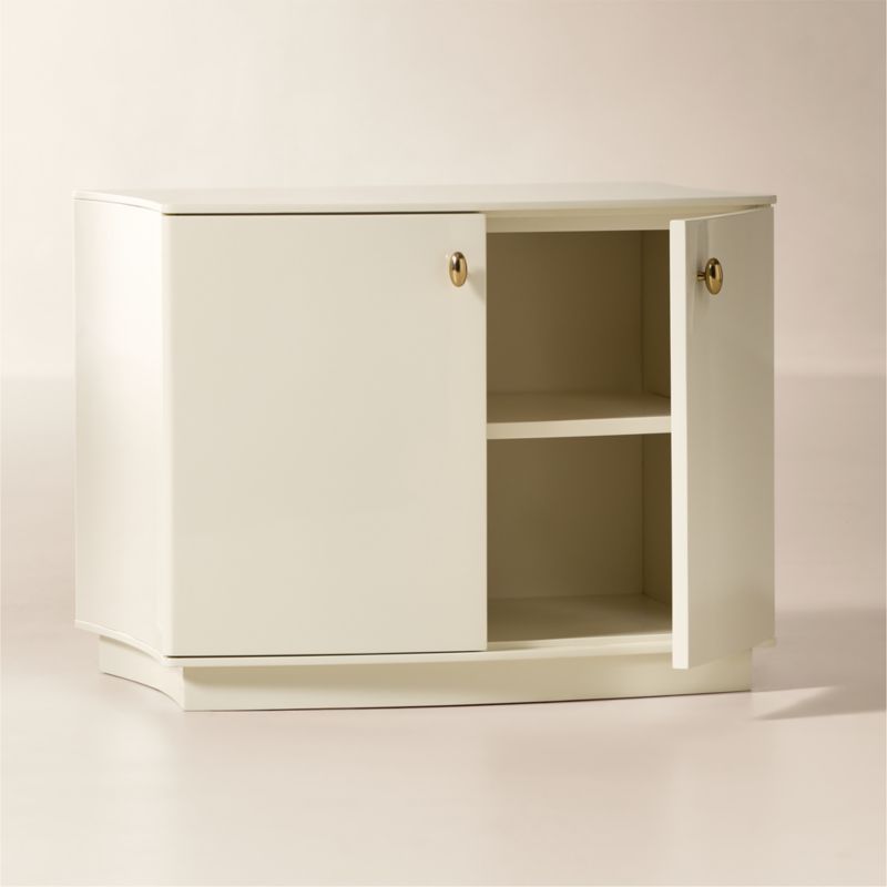 Isobel 28" Warm White Lacquered Nightstand - image 2 of 6
