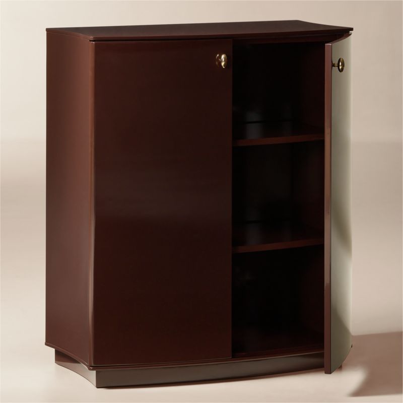 Isobel 32" Burgundy Lacquered Entryway Cabinet - image 2 of 6