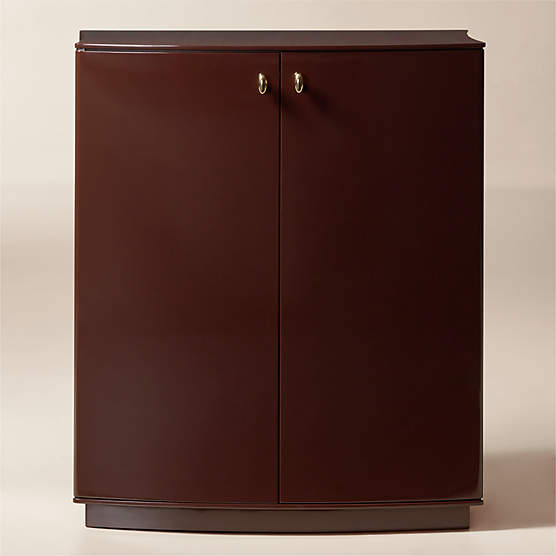 Isobel 32" Burgundy Lacquered Entryway Cabinet