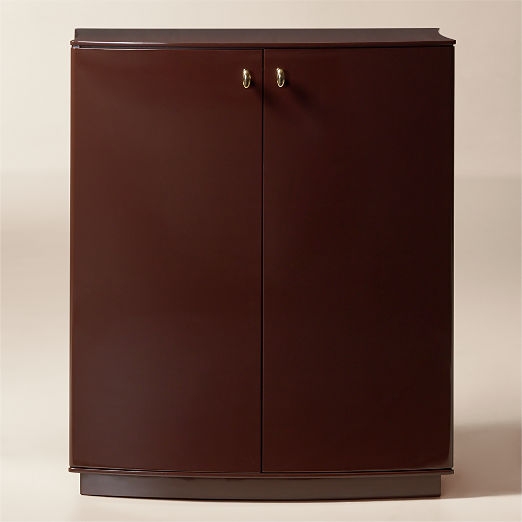 Isobel 32" Burgundy Lacquered Entryway Cabinet