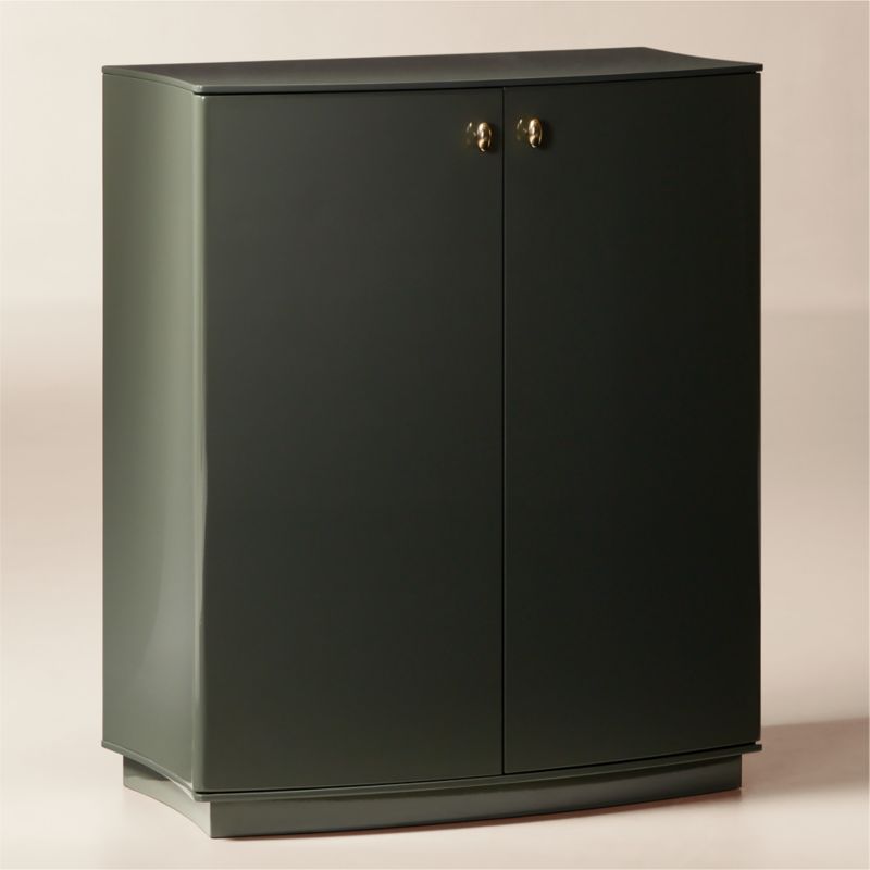 Isobel 32" Sage Lacquered Entryway Cabinet - image 1 of 6