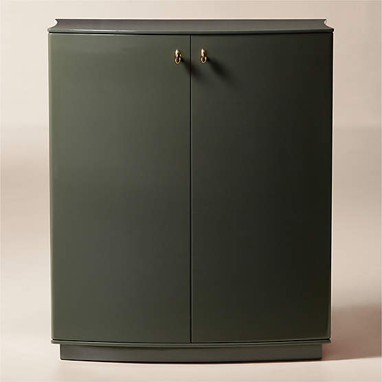 Isobel 32" Sage Lacquered Entryway Cabinet