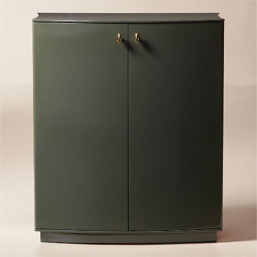 Isobel 32" Sage Lacquered Entryway Cabinet