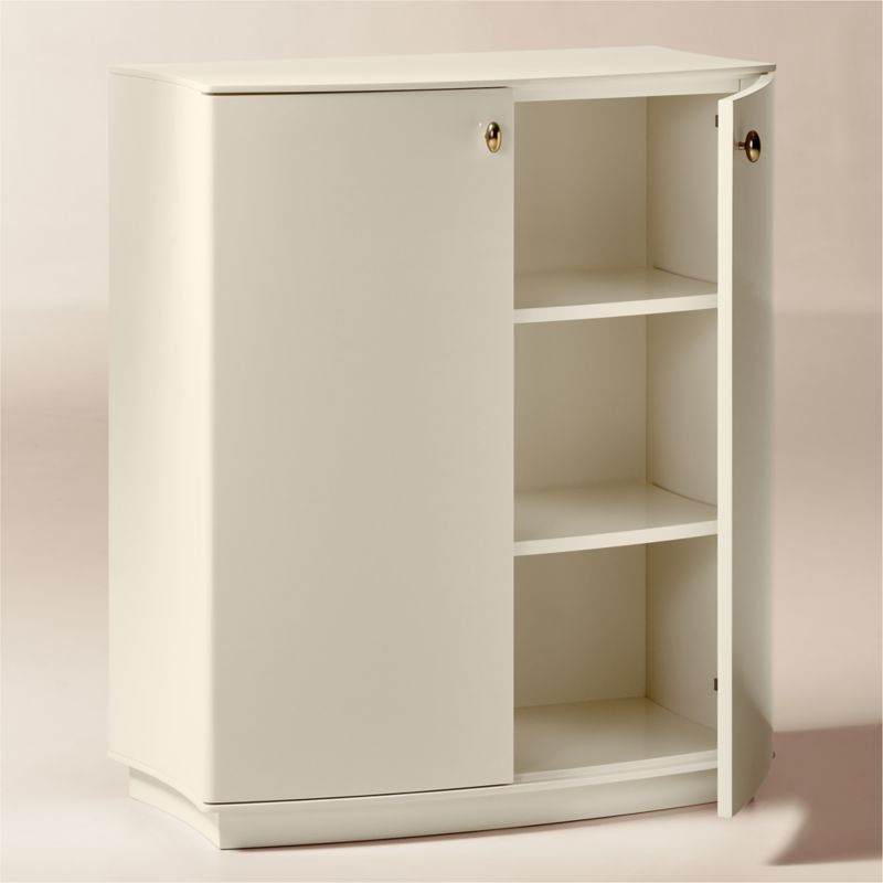 Isobel 32" Warm White Lacquered Entryway Cabinet - image 2 of 6