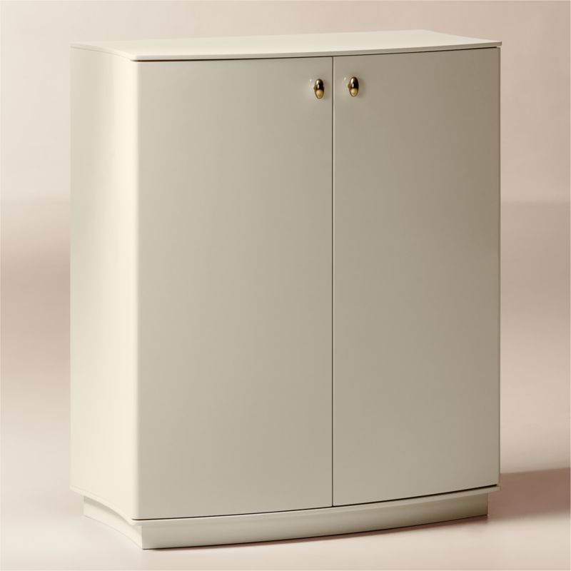 Isobel 32" Warm White Lacquered Entryway Cabinet - image 1 of 6