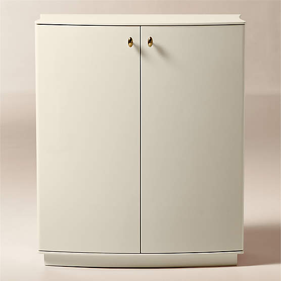 Isobel 32" Warm White Lacquered Entryway Cabinet