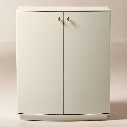 Isobel 32" Warm White Lacquered Entryway Cabinet