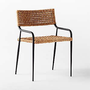 Cb2 woven leather discount chair